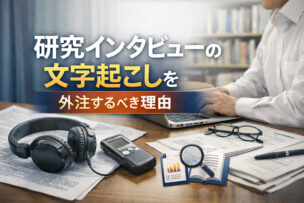研究インタビューの文字起こしを外注する