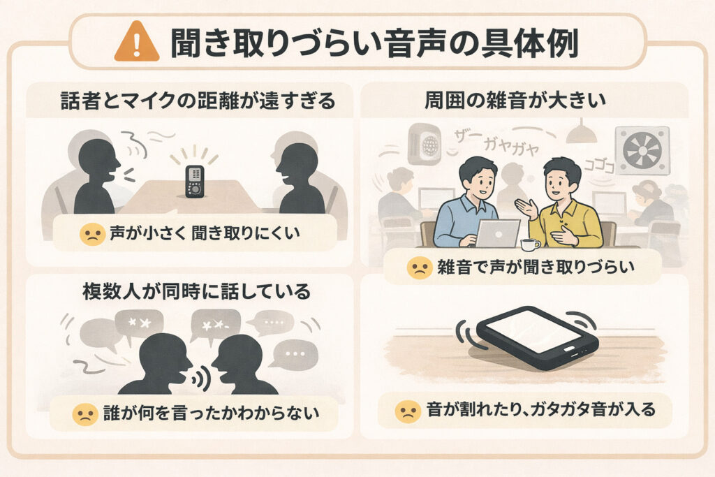 失敗しがちな録音例